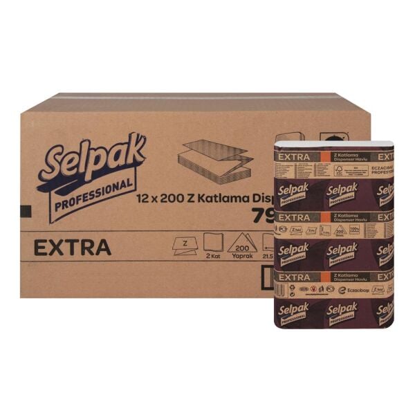 SELPAK Z KATLAMA DİSPENSER HAVLU KAĞIT 2O0'LÜ 12 PAKET