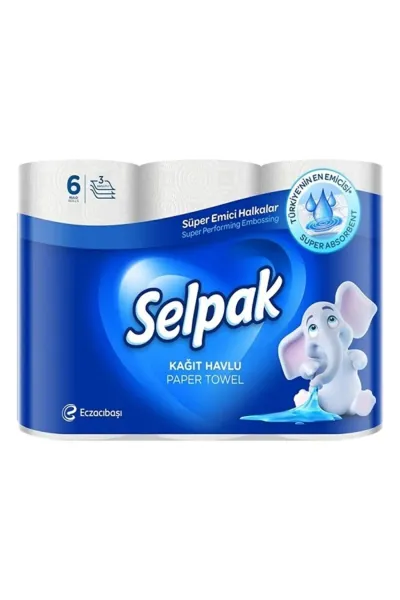 SELPAK 6'LI HAVLU KAĞIT 3 KATLI