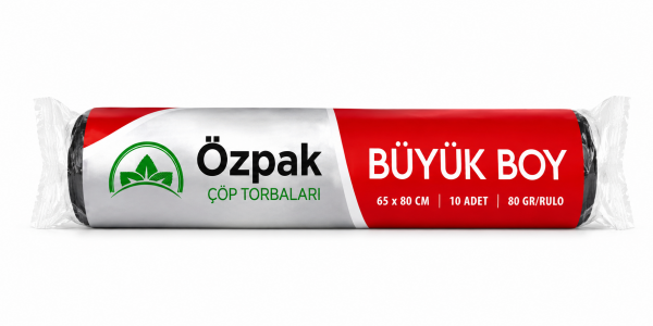 STANDART BÜYÜK BOY ÇÖP POŞETİ SİYAH 65x80 80 GR