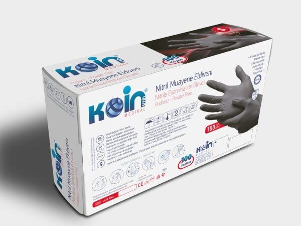 KOİN SMH PUDRASIZ NİTRİL ELDİVEN SİYAH SMALL 100'LÜ