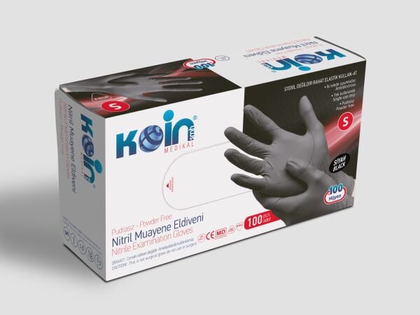 KOİN SMH PUDRASIZ NİTRİL ELDİVEN SİYAH SMALL 100'LÜ