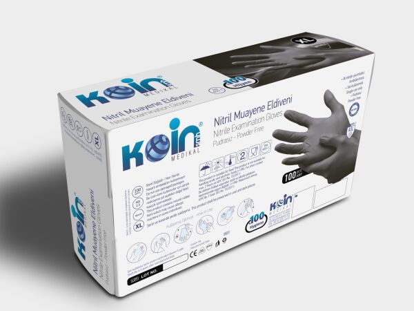 KOİN SMH PUDRASIZ NİTRİL ELDİVEN SİYAH X LARGE 100'LÜ