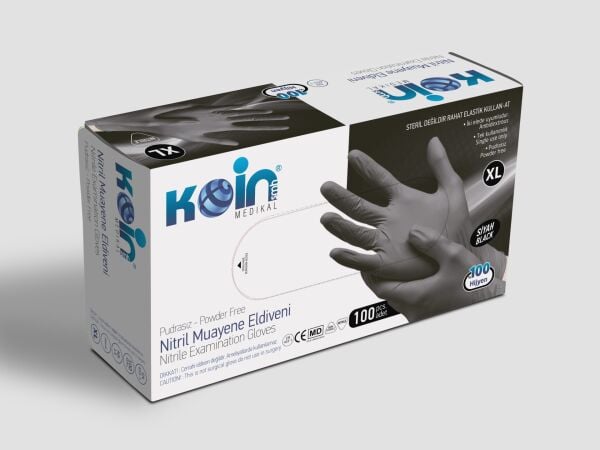 KOİN SMH PUDRASIZ NİTRİL ELDİVEN SİYAH X LARGE 100'LÜ