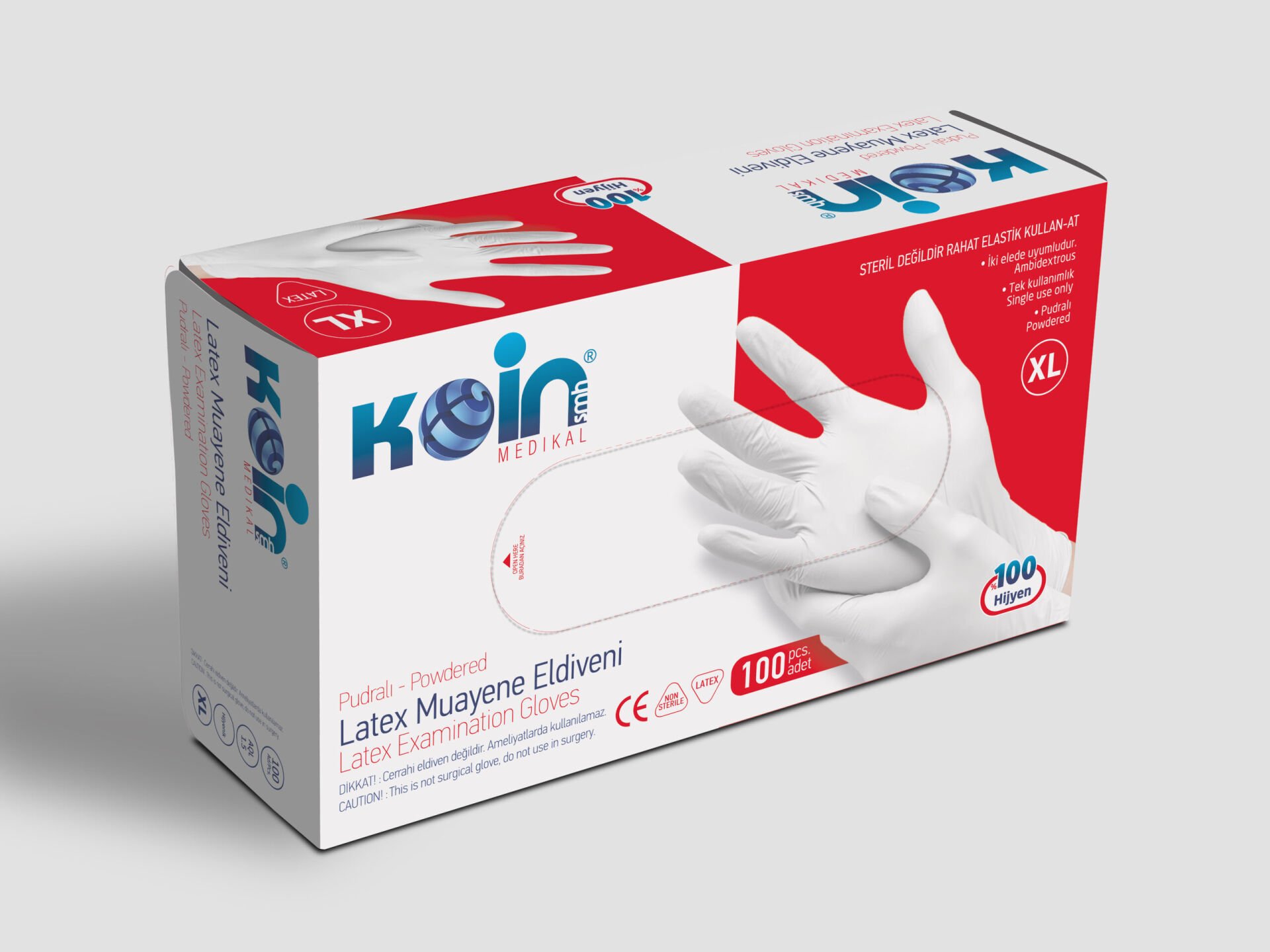 KOİN SMH PUDRALI LATEKS ELDİVEN BEYAZ XL X LARGE 100'LÜ