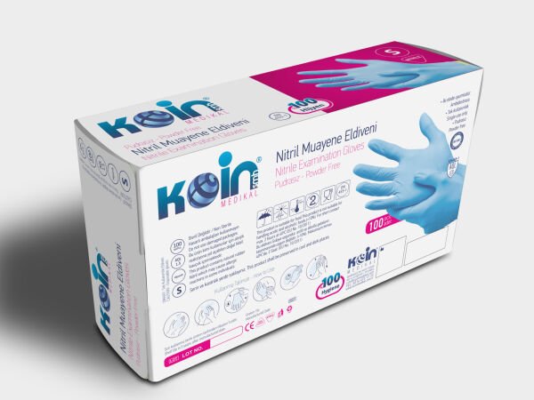 KOİN SMH PUDRASIZ NİTRİL ELDİVEN MAVİ SMALL 100'LÜ