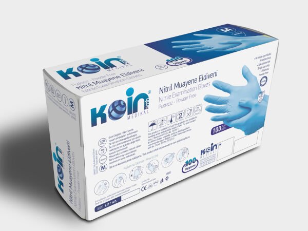 KOİN SMH PUDRASIZ NİTRİL ELDİVEN MAVİ MEDİUM 100'LÜ