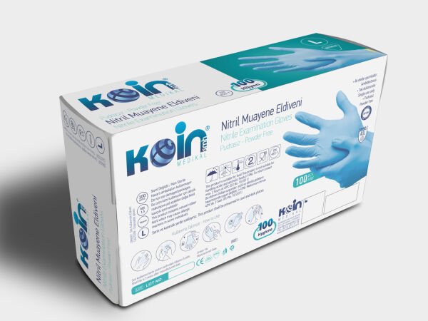 KOİN SMH PUDRASIZ NİTRİL ELDİVEN MAVİ LARGE 100'LÜ