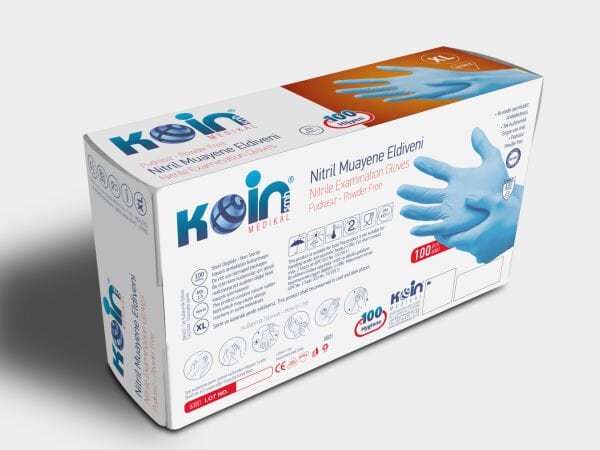 KOİN SMH PUDRASIZ NİTRİL ELDİVEN MAVİ XL X LARGE 100'LÜ