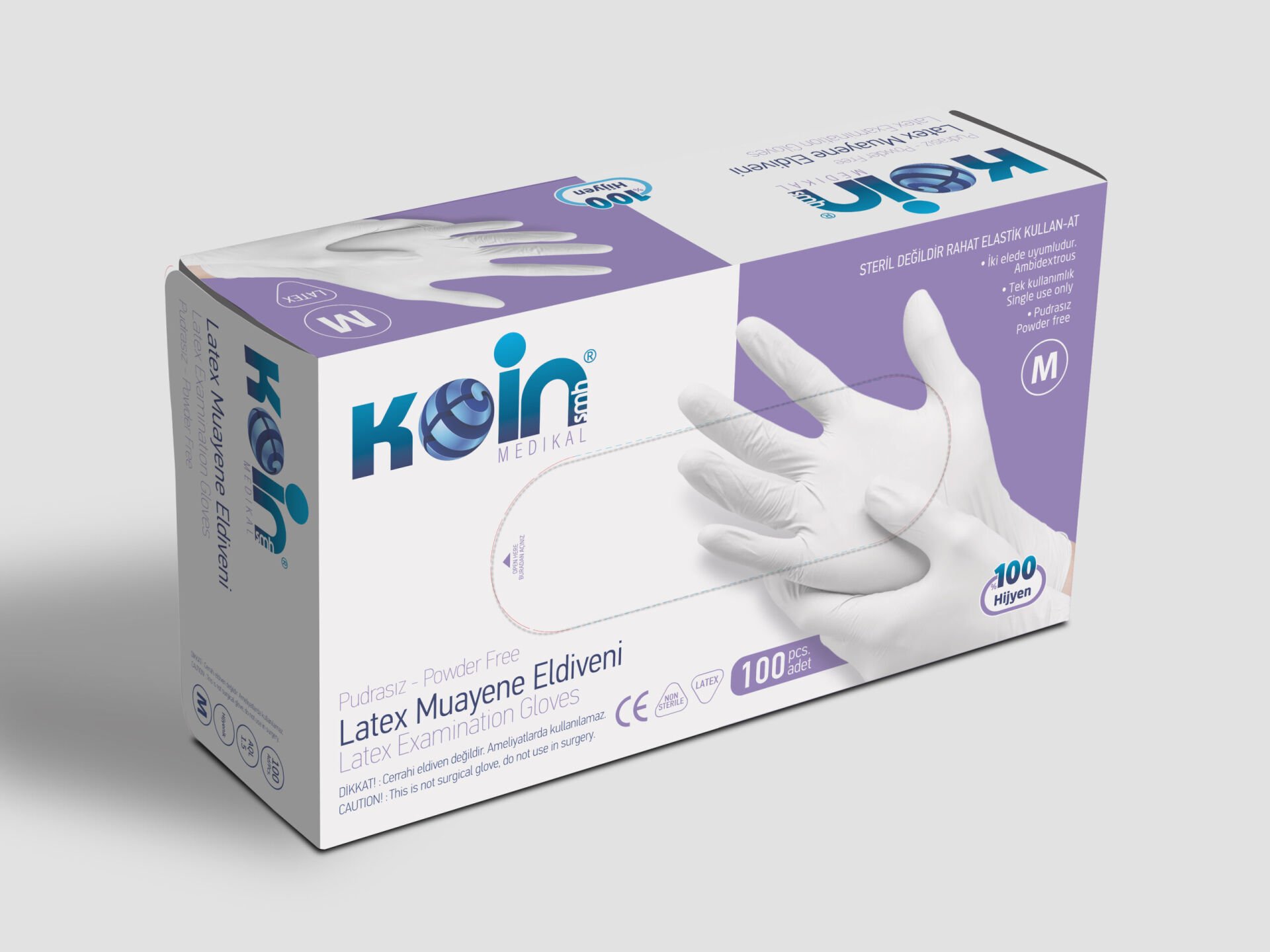 KOİN SMH PUDRASIZ LATEKS ELDİVEN BEYAZ MEDİUM 100'LÜ