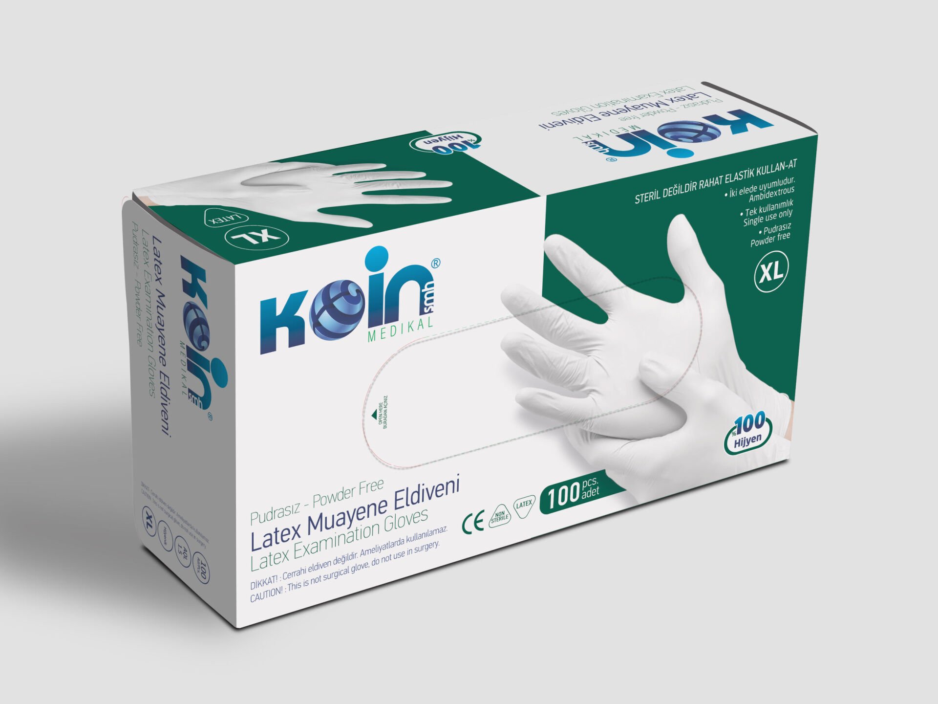 KOİN SMH PUDRASIZ LATEKS ELDİVEN BEYAZ X LARGE 100'LÜ