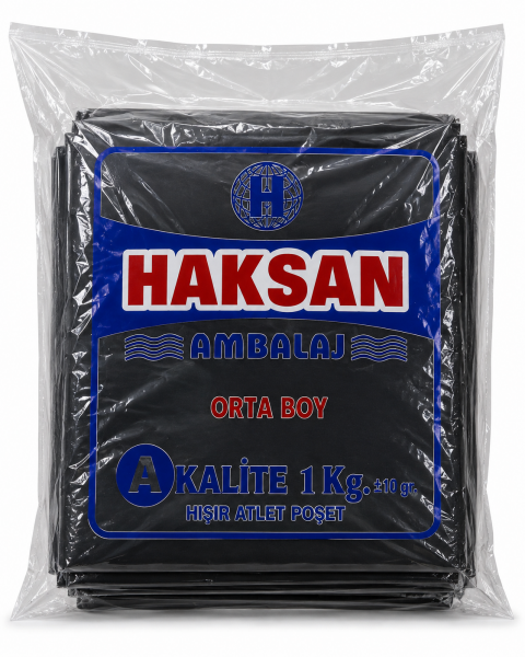 SİYAH ATLET POŞET A KALİTE ORTA BOY 1 KG