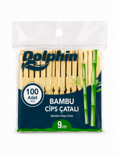 Bambu Cips Çatalı 9 cm 100 Adet
