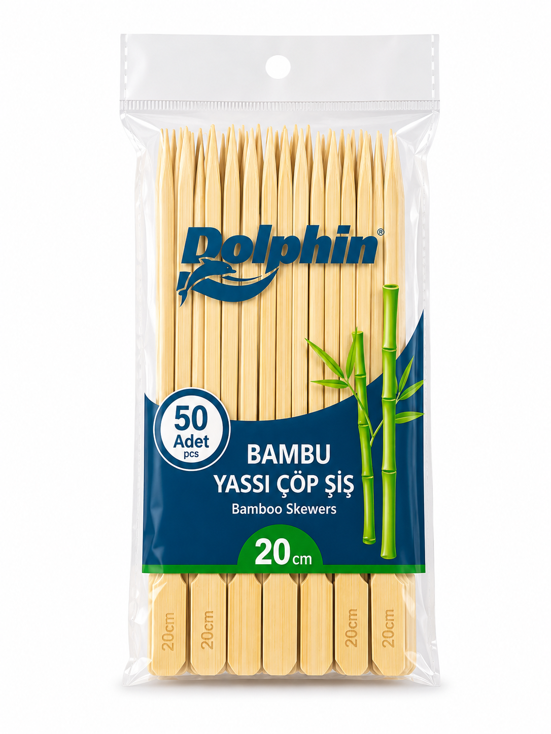 Bambu Yassı Çöp Şiş 20 cm