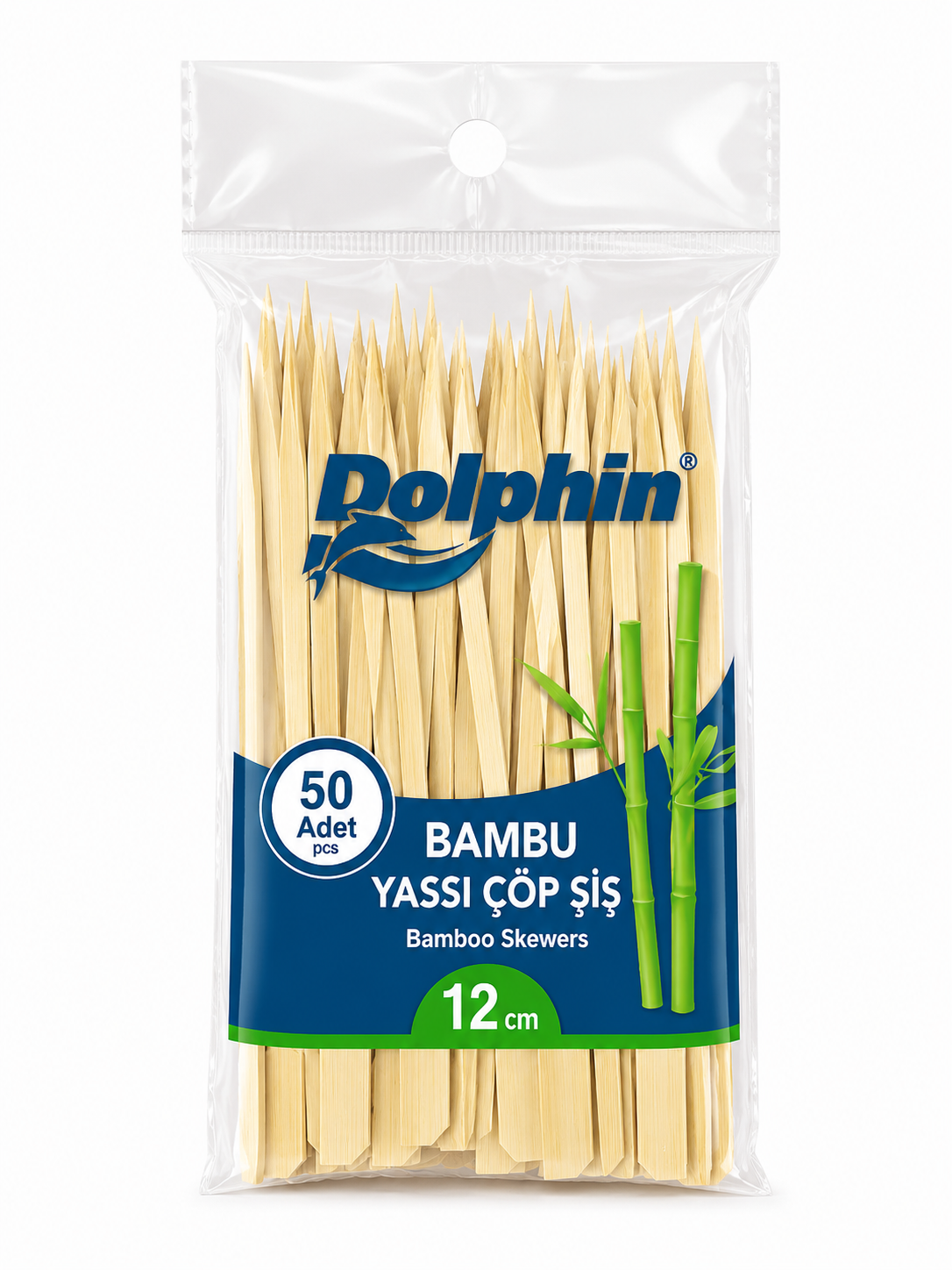 Bambu Yassı Çöp Şiş 12 cm 50 Adet