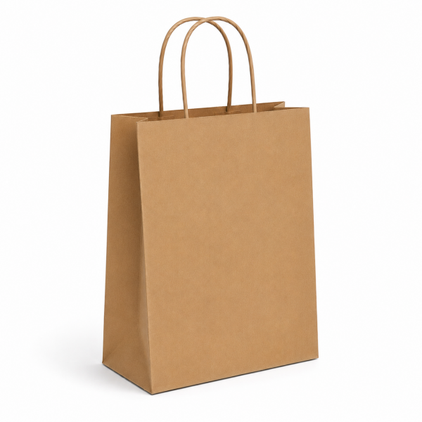 Kraft Kağıt Çanta Burgu Saplı 19x25x8 cm 250 Adet