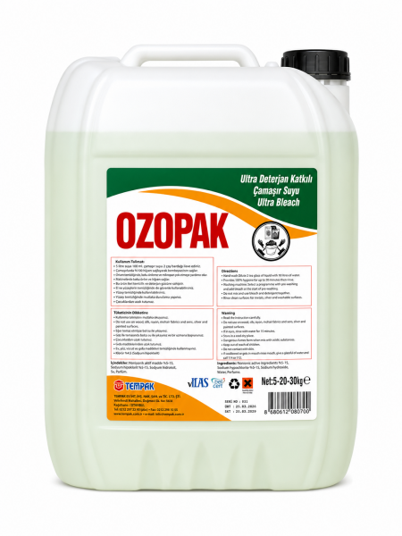 OZOPAK ULTRA YOĞUN ÇAMAŞIR SUYU 20 KG