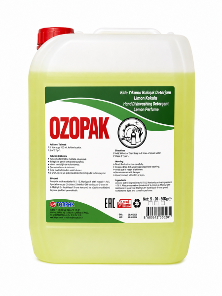 OZOPAK BULAŞIK DETERJANI ELDE YIKAMA 5 KG