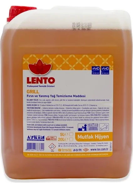 LENTO GRİLL YAĞ ÇÖZÜCÜ 5 KG