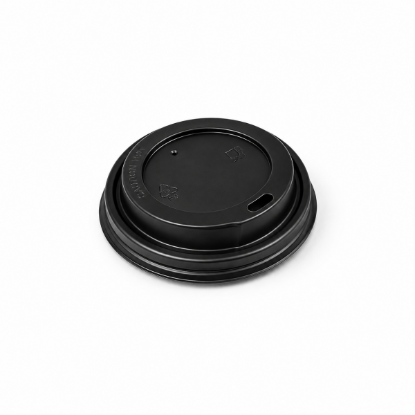 8 OZ DOUBLE WALL KARTON BARDAK KAPAĞI SİYAH - 100 ADET