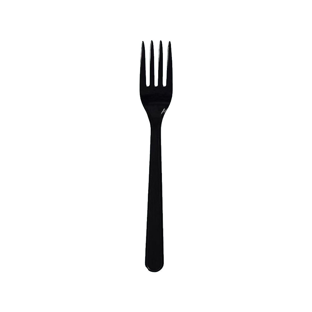 Siyah Plastik Çatal Lüx 3.6 Gr 100 Adet