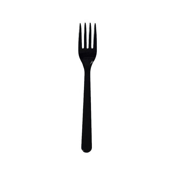 Siyah Plastik Çatal Lüx 3.6 Gr 100 Adet