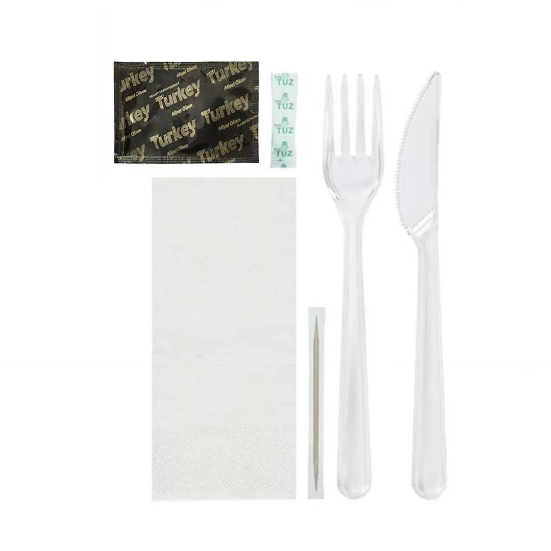 Plastik Çatal Bıçak 6'lı Set 100 Adet Eko 2.6 Gr