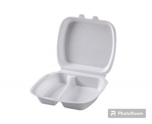 2 Gözlü Kapaklı Köpük Tabak 100 Adet