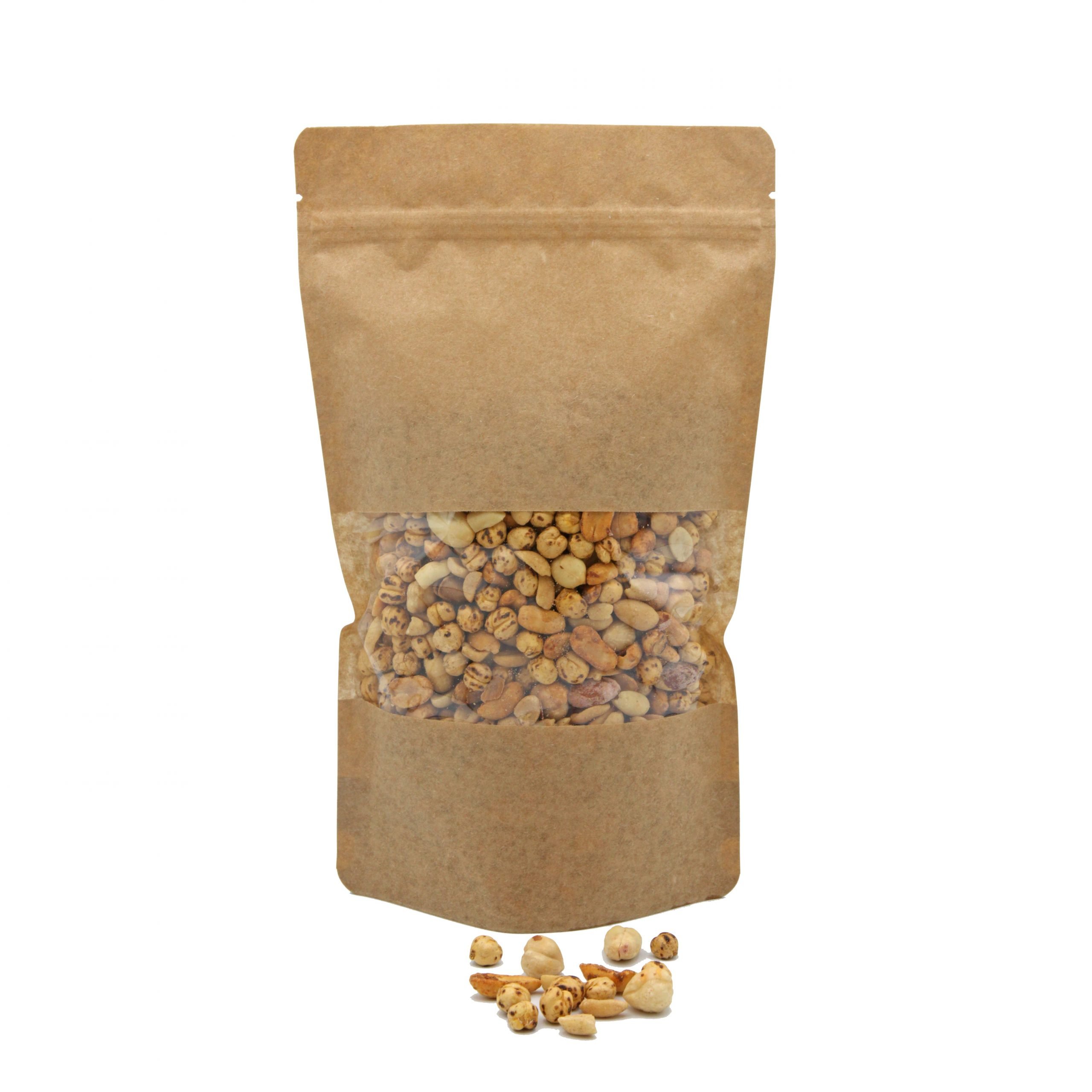 Doypack Kraft Pencereli Poşet Doypack  50 Adet 20x30 1000 Gr